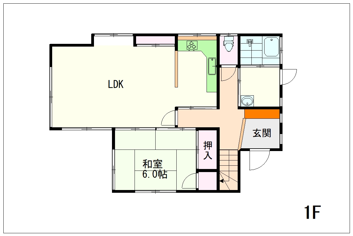 上田市上野 中古戸建 4LDK・1,280万円 の間取り図