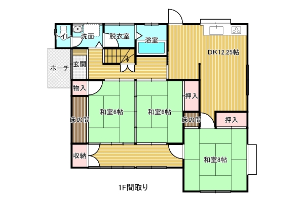 東御市滋野乙 中古戸建 6DK＋納戸・830万円 の間取り図